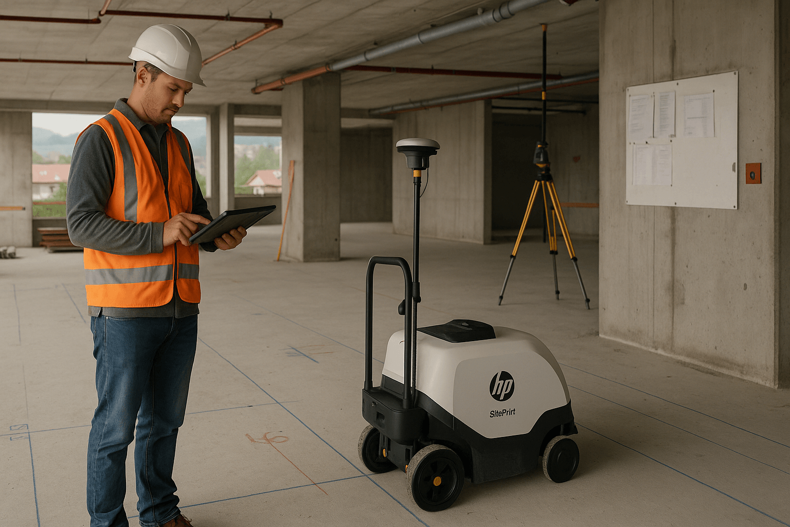 GNSS und Markierroboter bringen CAD direkt auf die Baustelle