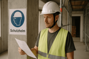 Schutzhelm und PSA auf Baustellen obligatorisch