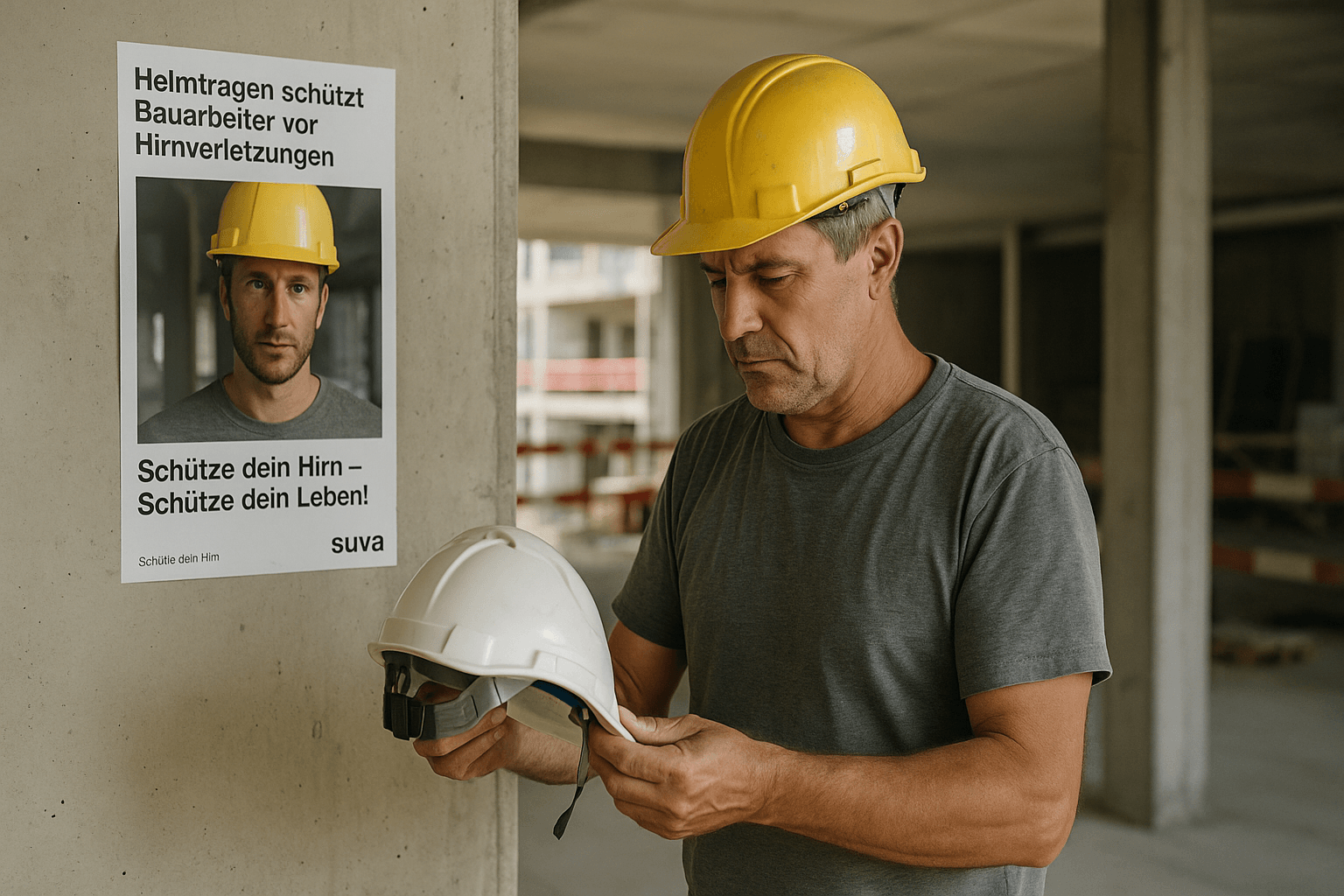 Helmtragen schützt Bauarbeiter vor Hirnverletzungen