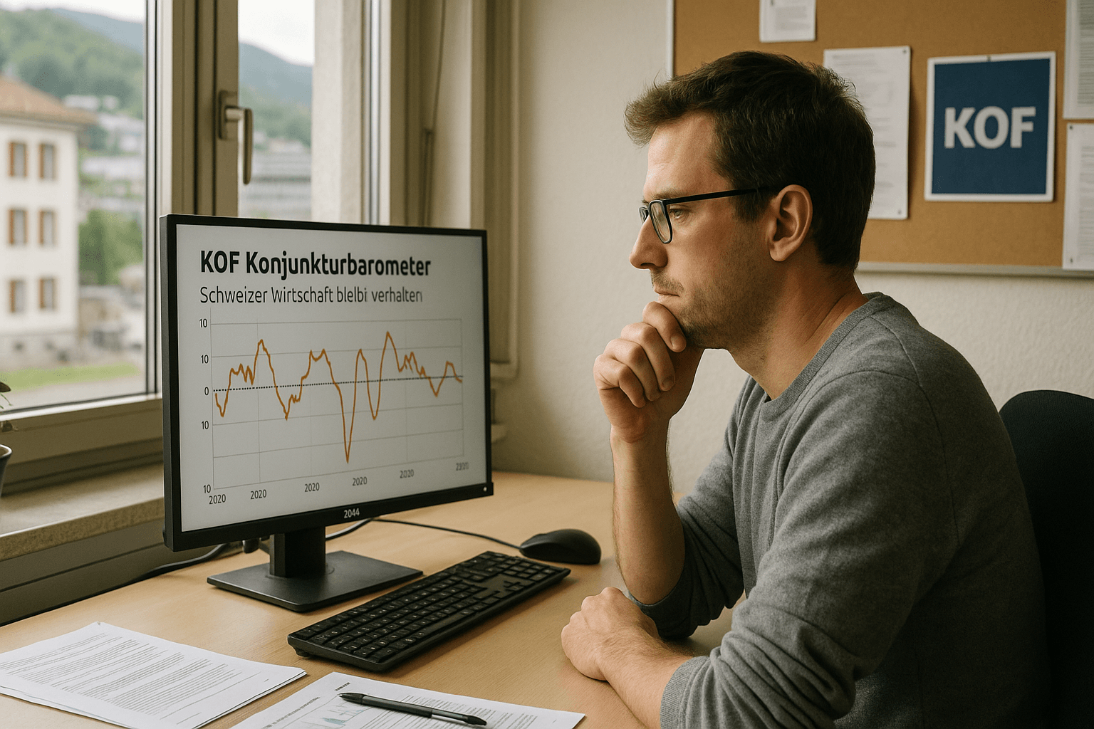 KOF Konjunkturbarometer: Schweizer Wirtschaft bleibt verhalten