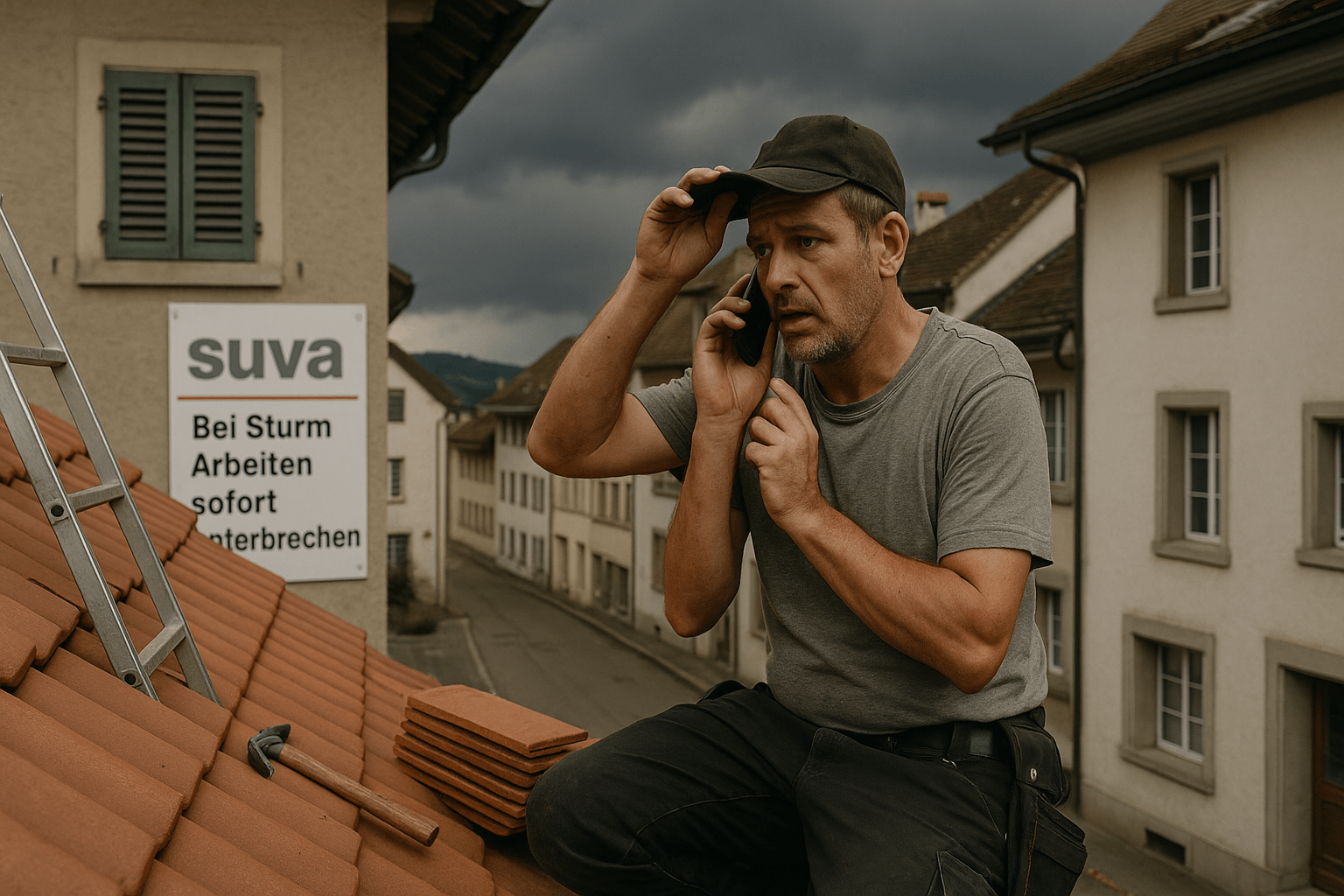 SUVA: Bei Sturm Arbeiten sofort unterbrechen